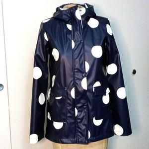 Girls Hooded Large Polka Dot Raincoat